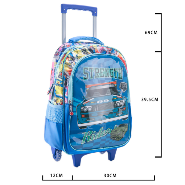 Kit Mochila Escolar Infantil de Rodinhas Menino Bolsa Resistente Impermeável Com Lancheira e Estojo - Image 2