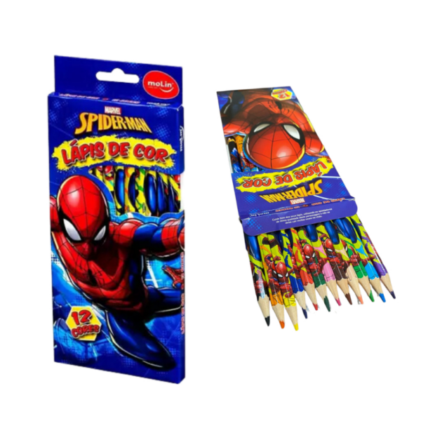 Kit Escolar Homem Aranha Infantil Canetinha Lápis Apontador - Image 3