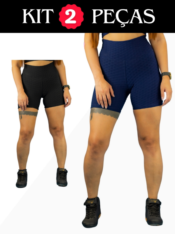 Kit 2 Shorts Bolha Texturizado Feminino Academia Fitness - Image 6